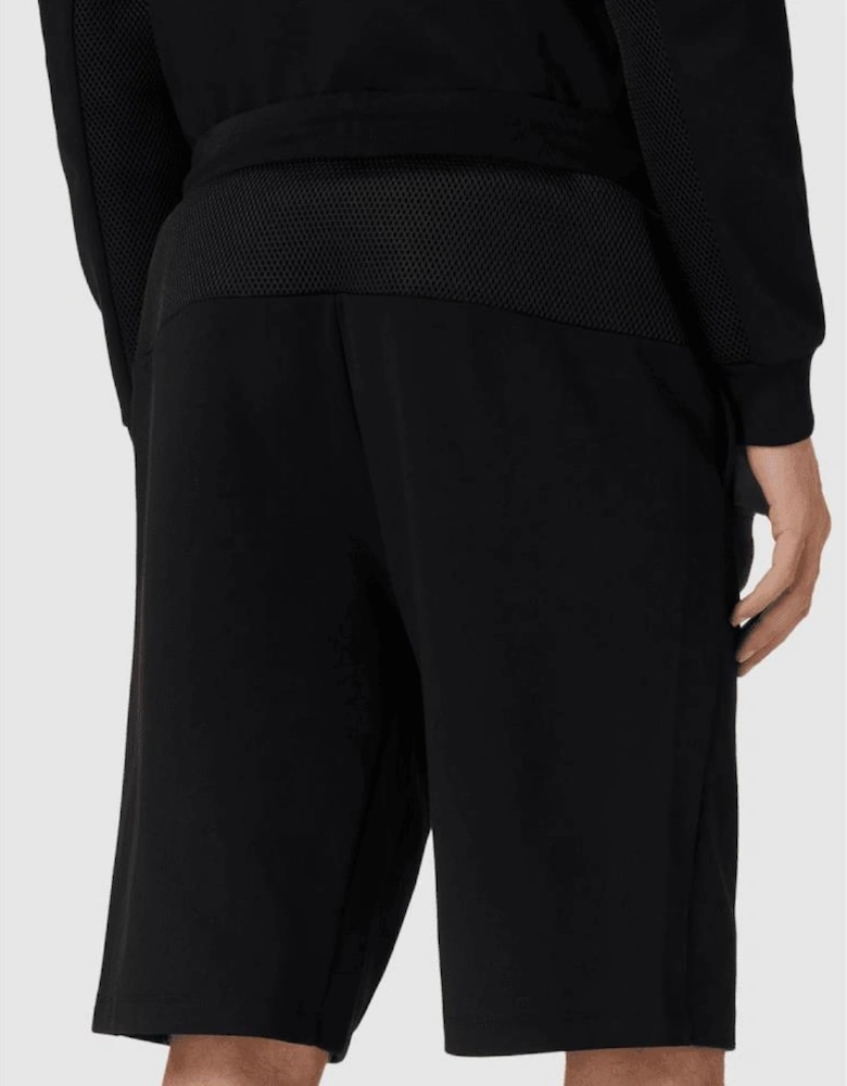 Rubberised Pixel Logo Cotton Black Shorts