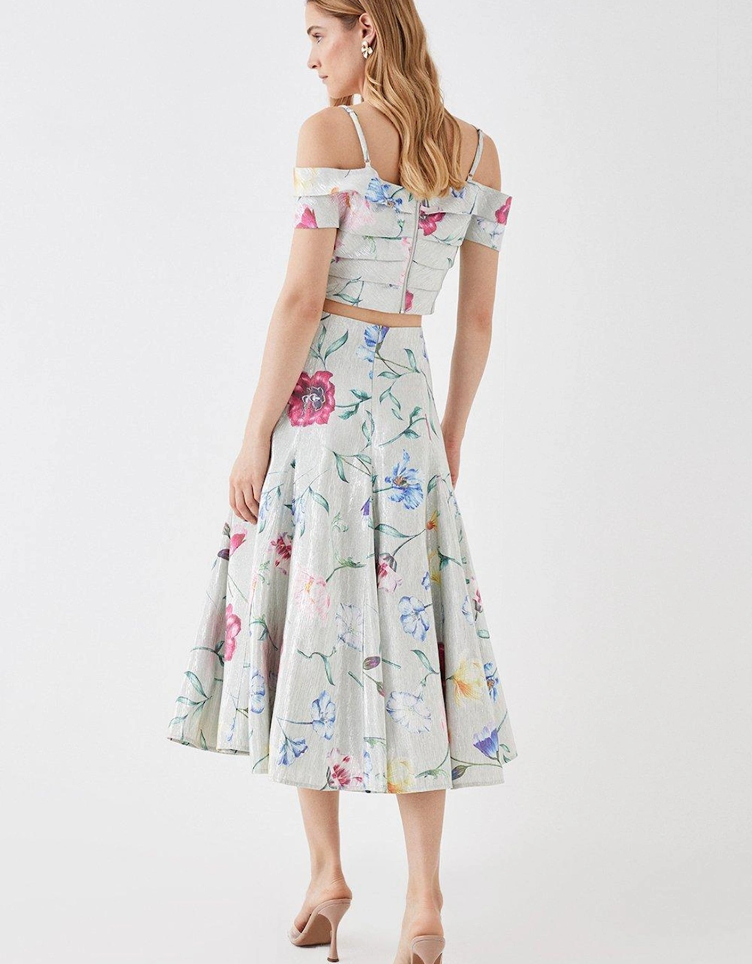 The Collector High Waist Godet Midi Skirt