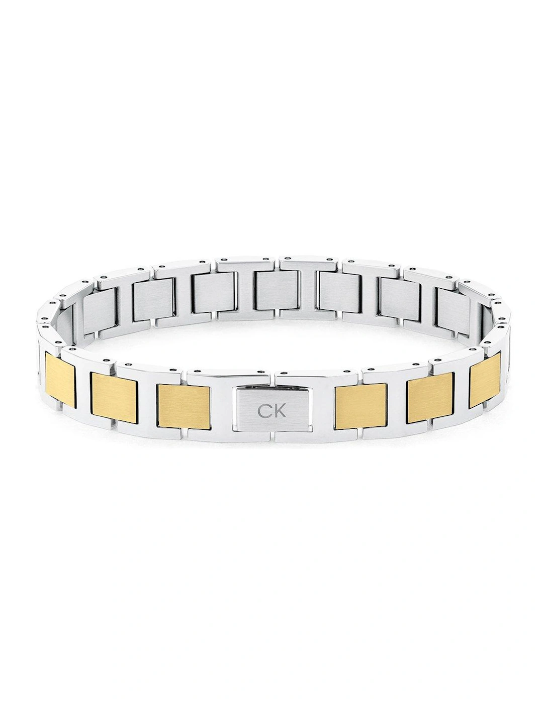 Men's two-tone stainless steel and gold plated link bracelet, 2 of 1