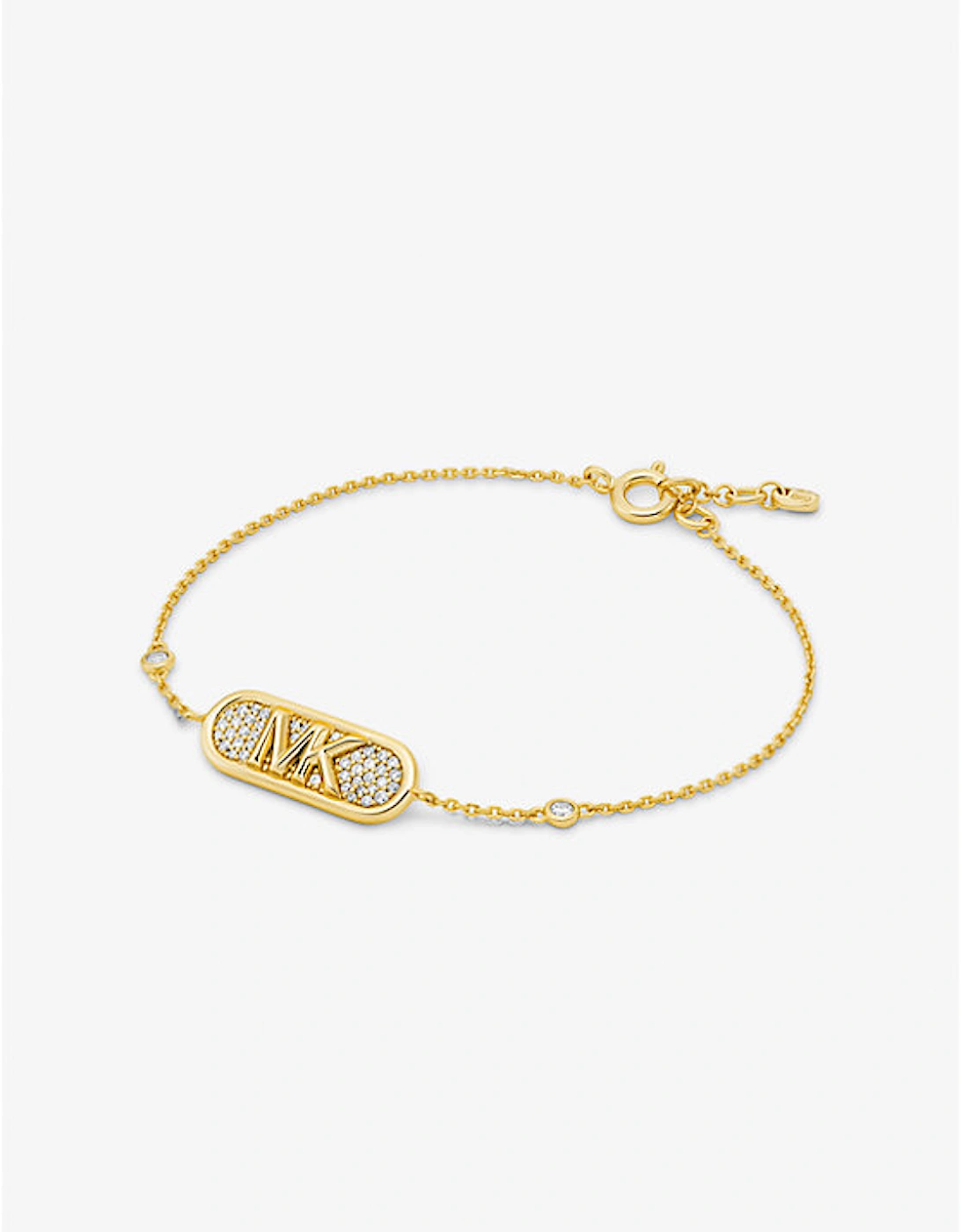 Pavé Precious Metal-Plated and Sterling Silver Empire Logo Bracelet, 2 of 1