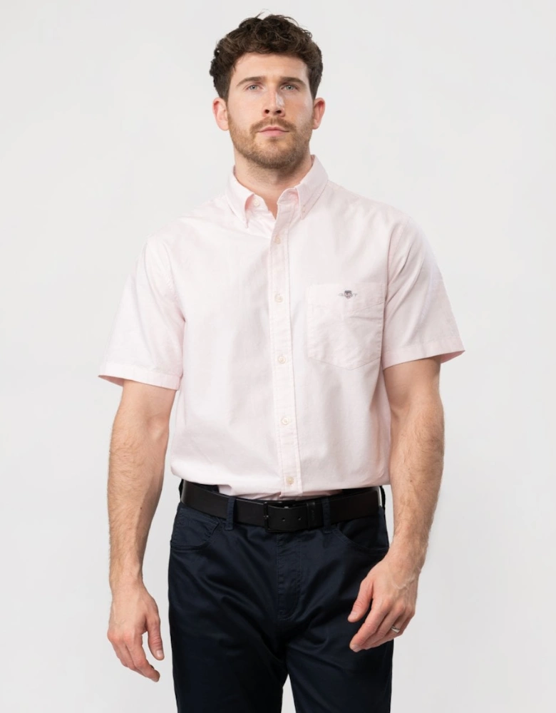 Mens Regular Fit Short Sleeve Oxford Shirt