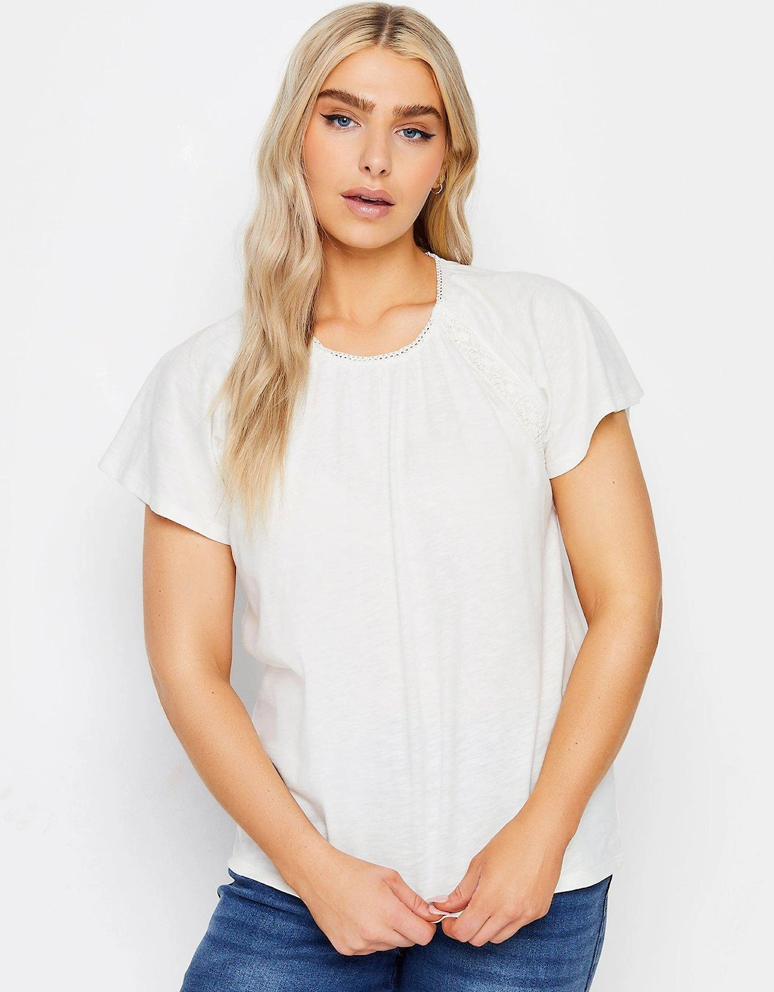 Ivory Lace Trim Cotton Top, 2 of 1