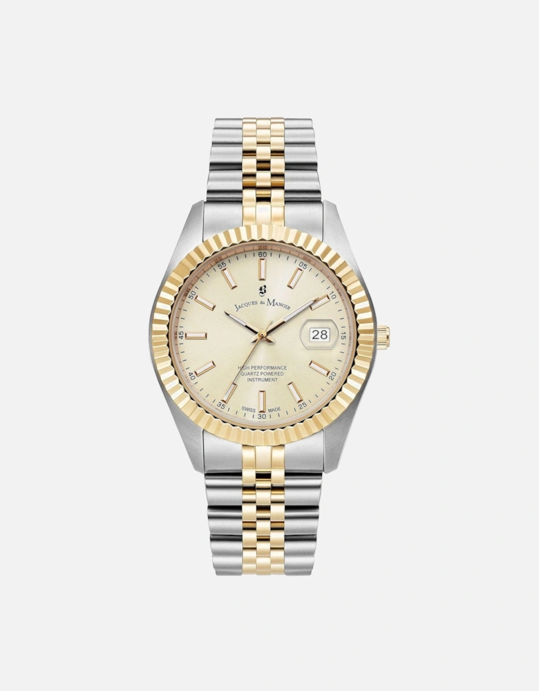 Swiss-made Unisex Inspiration Business Silver & Gold Plated Bracelet Watch