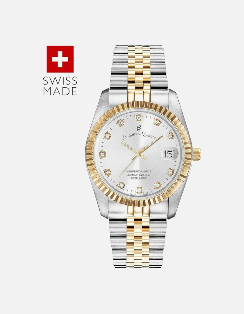 Swiss-made Ladies Inspiration Silver & Gold Plated Bracelet Watch