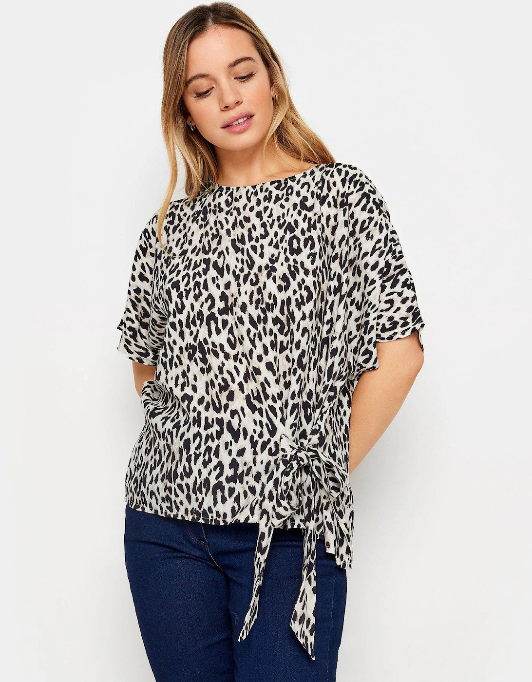 Petite Natural Animal Tie Side Top, 2 of 1