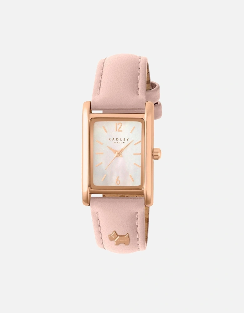Rose Gold Plated Pink Leather Strap Watch