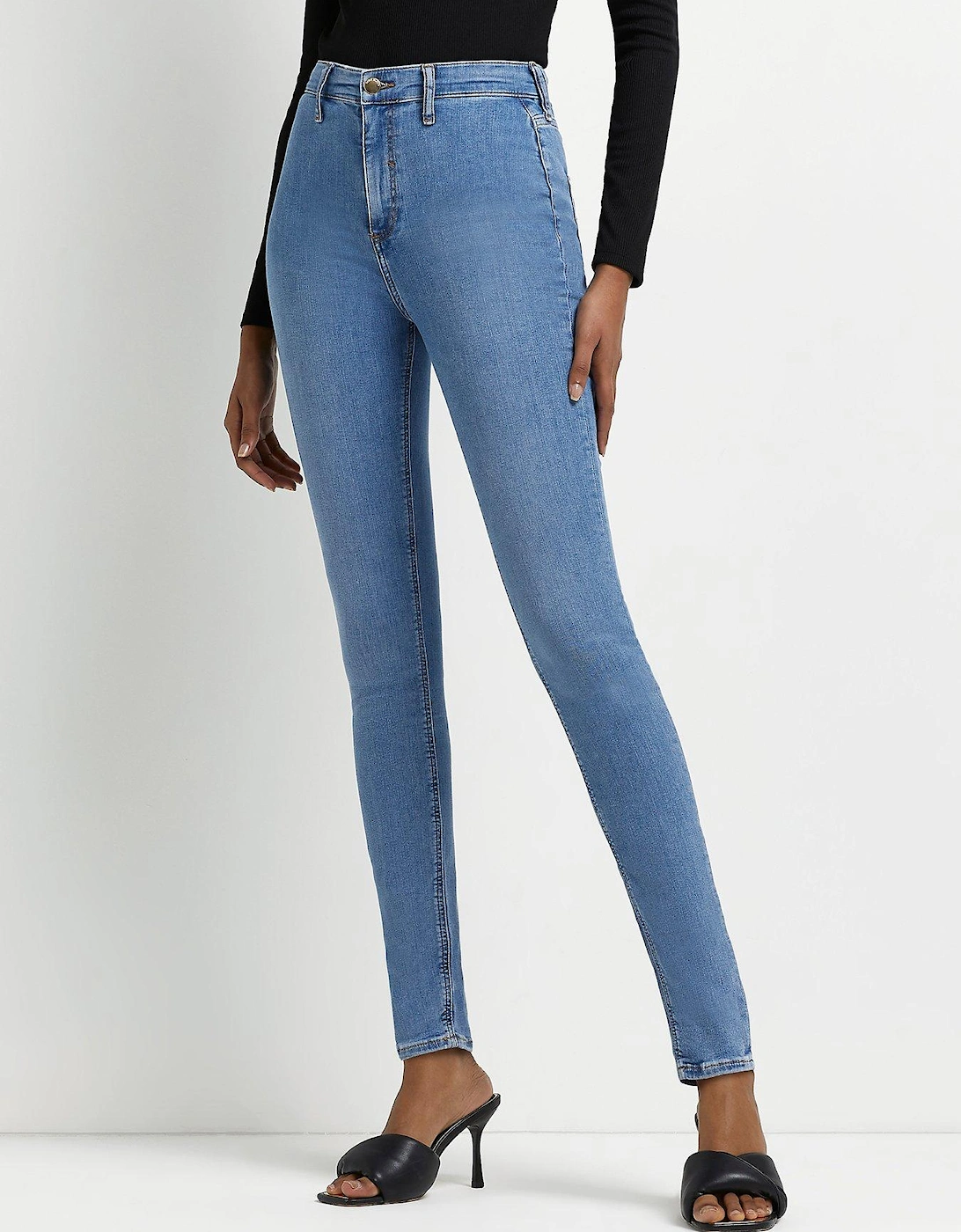 High Waisted Jeggings - Blue, 6 of 5