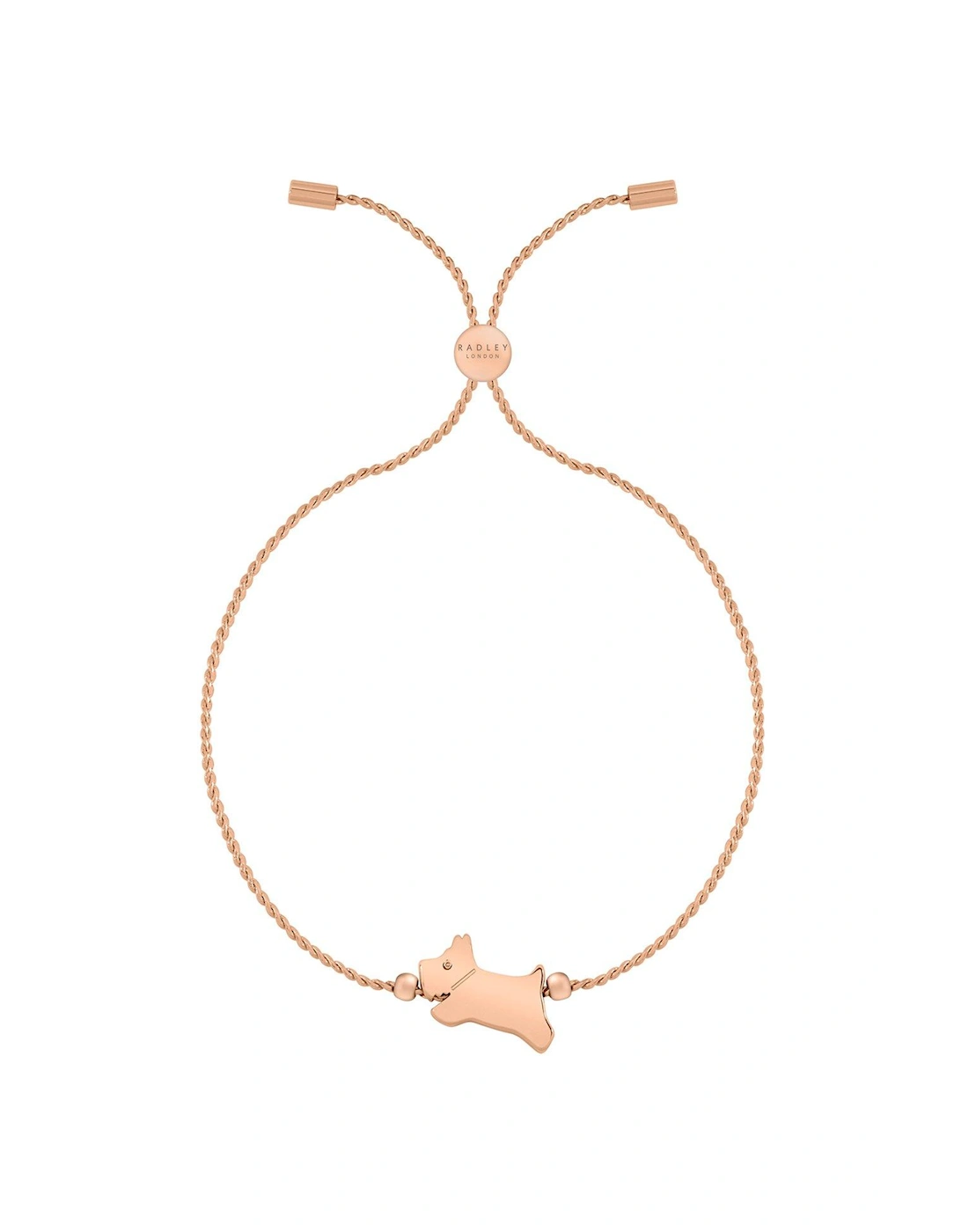 Dukes Place Ladies 18ct Rose Gold Plated Twist Chain Jumping Dog Friendship Bracelet, 2 of 1