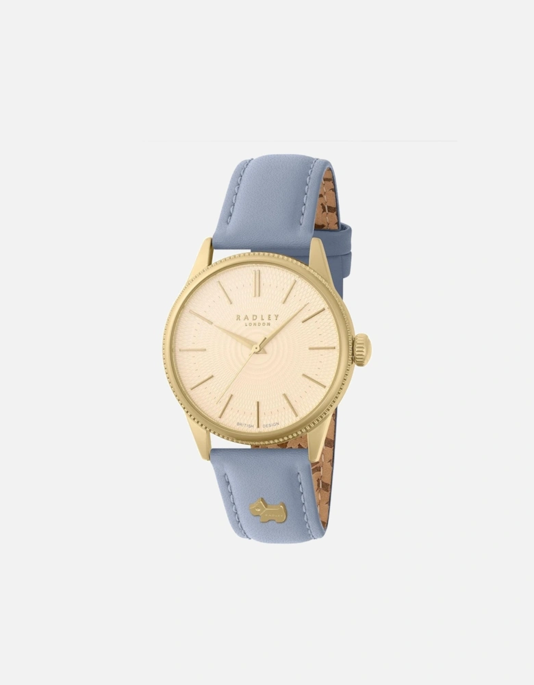 Gold Plated Thundercloud Leather Strap Watch