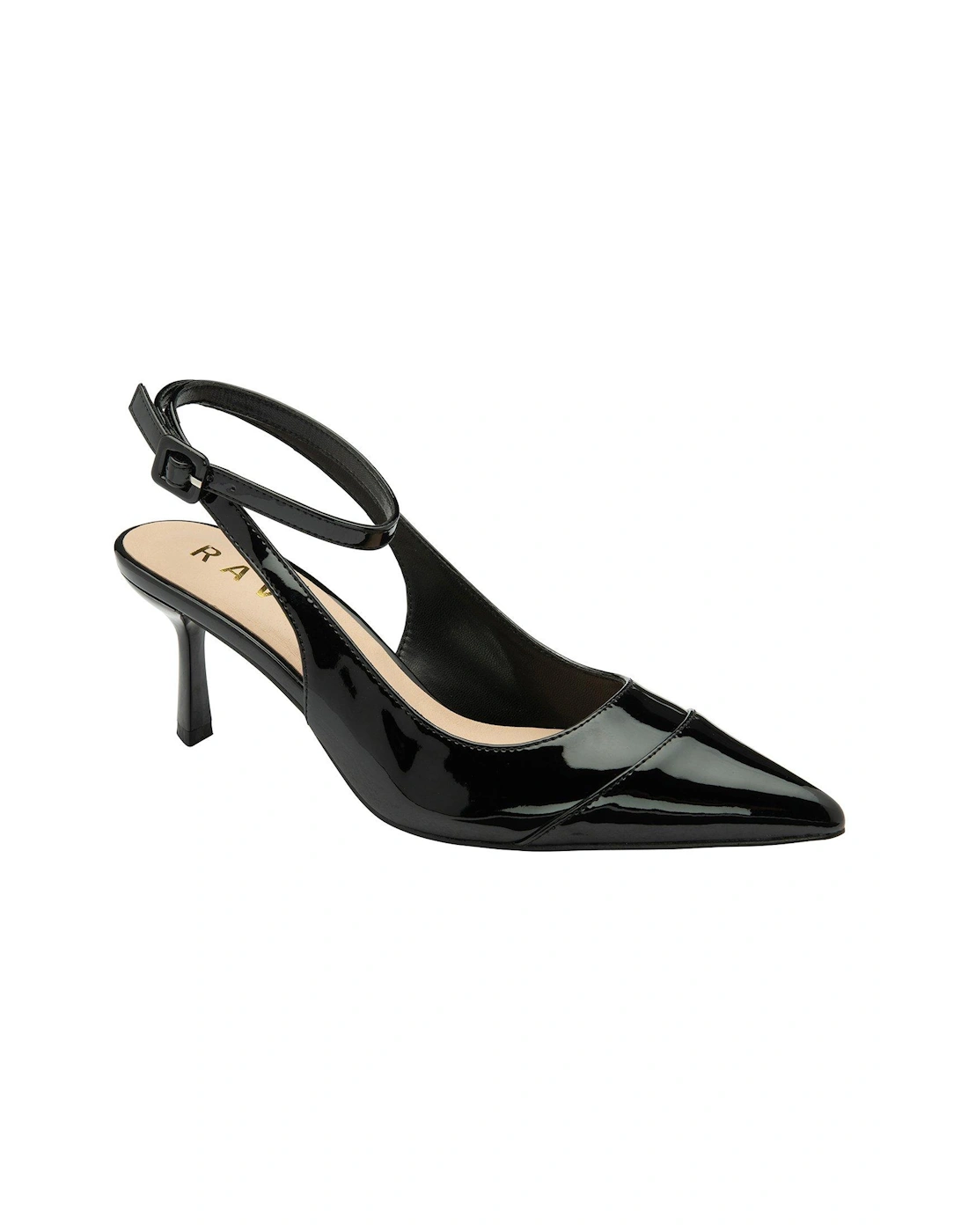Catrine Patent Ankle Strap Court Shoe - Black, 2 of 1