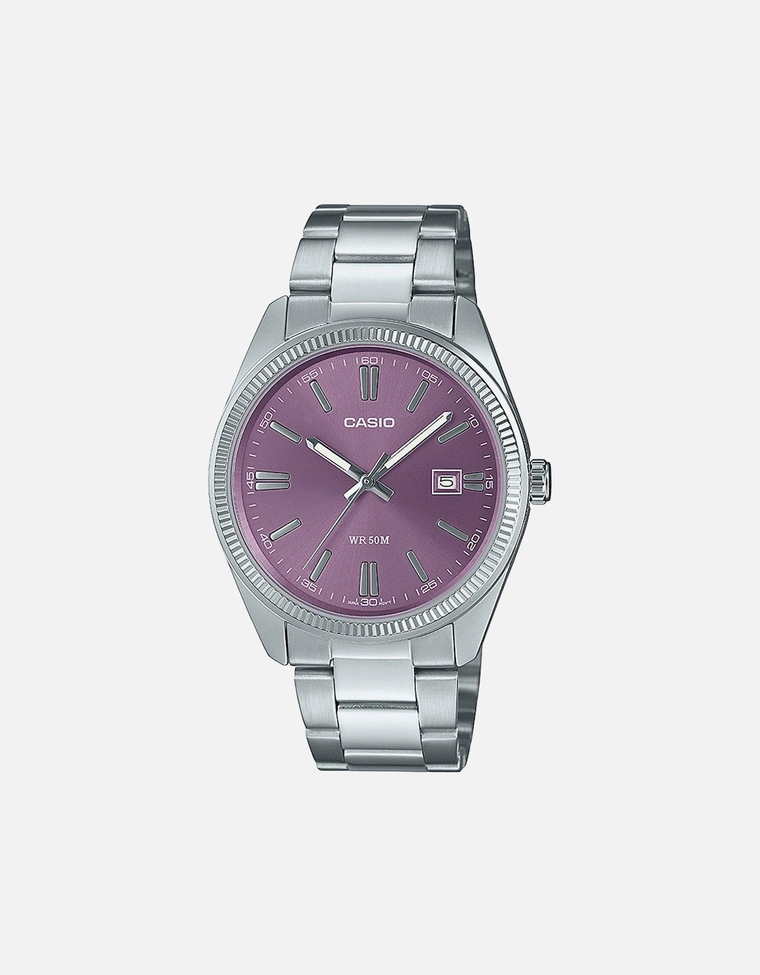 MTP-1302PD-6AVEF Stainless Steel Lilac Dial Bracelet Watch, 2 of 1