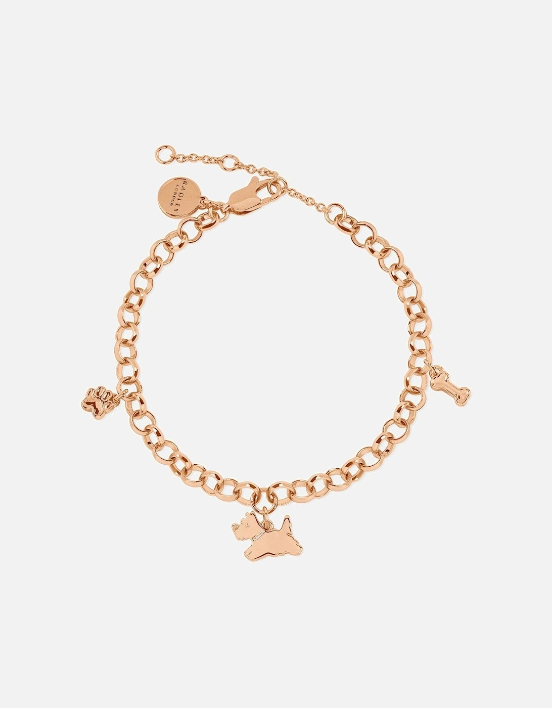 Bow Lane Ladies 18ct Rose Gold Plated O Chain Charm Bracelet, 2 of 1