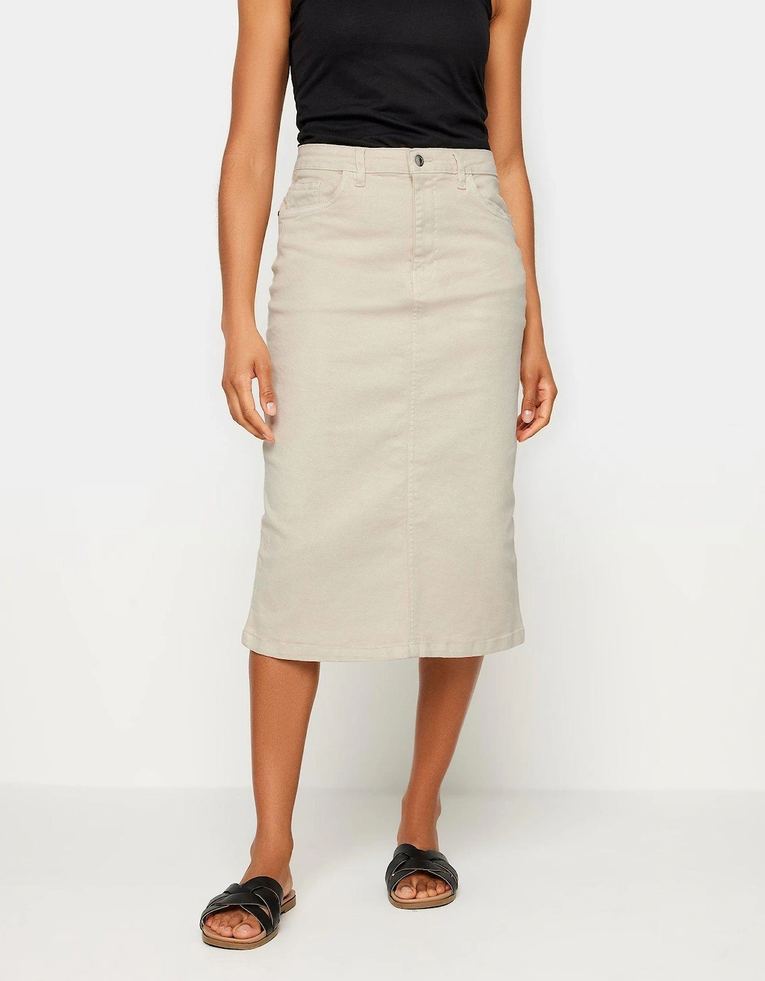 Natural Ecru Denim Midi Skirt, 2 of 1