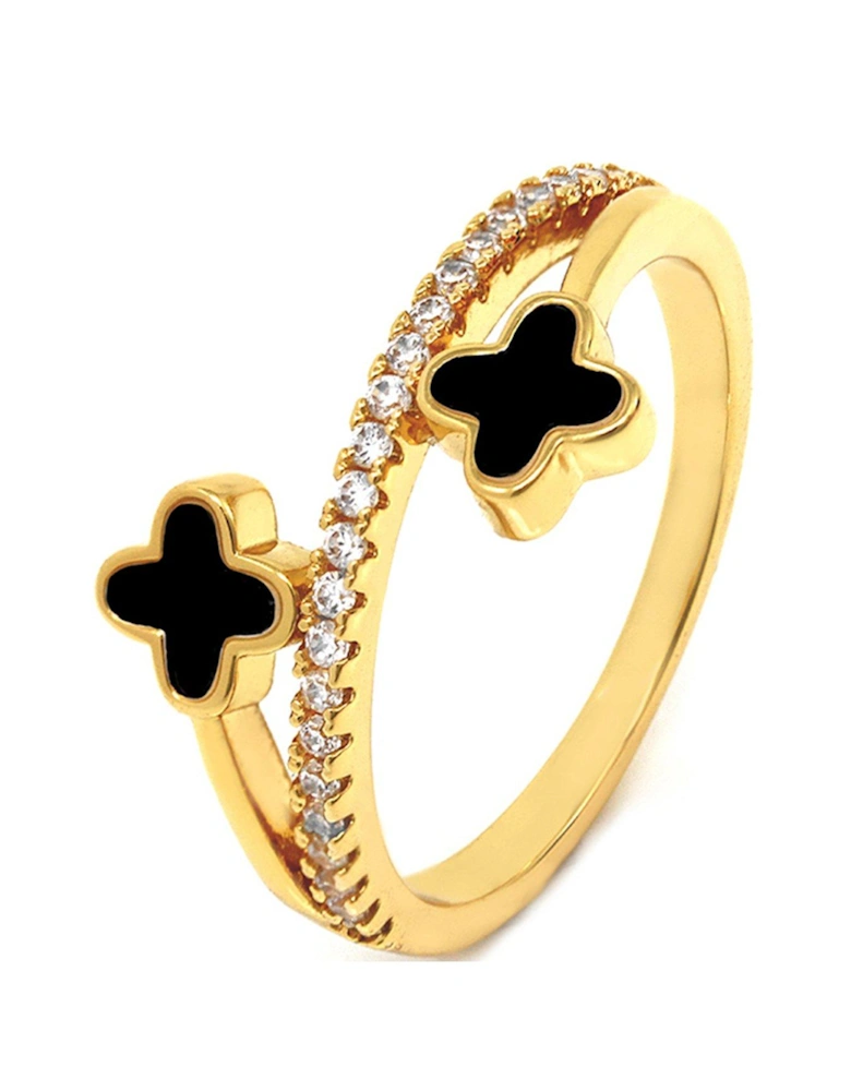 Adjustable Luck Ring - Gold & Black