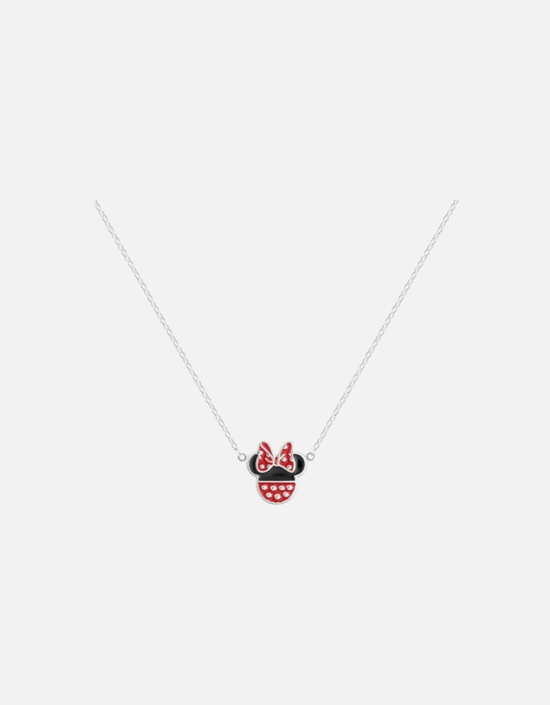 Sterling Silver Minnie Mouse Bow Pendant Necklace