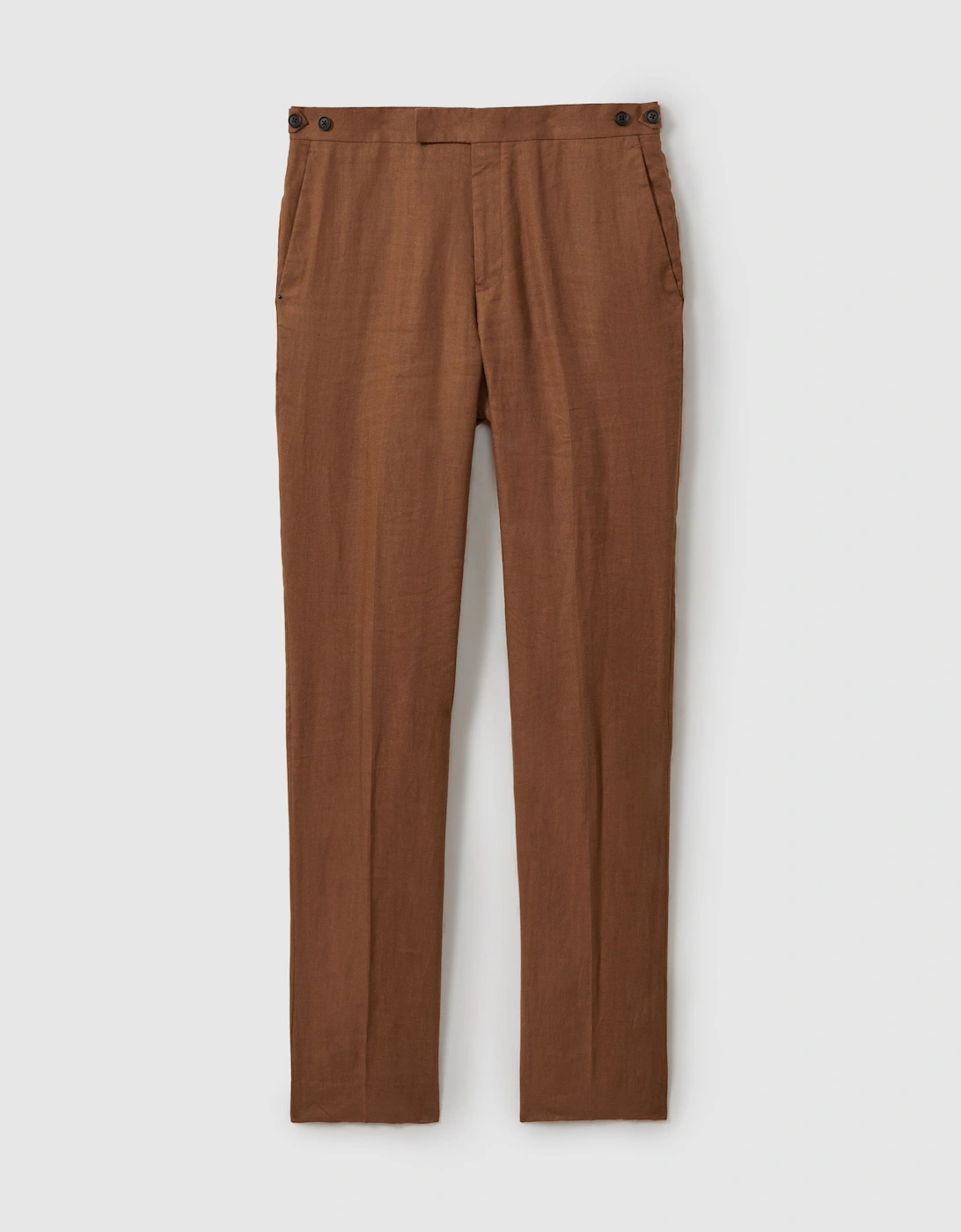Slim Fit Linen Adjuster Trousers, 2 of 1