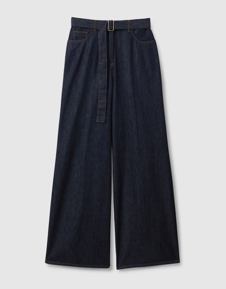 Belted Wide Leg Jeans