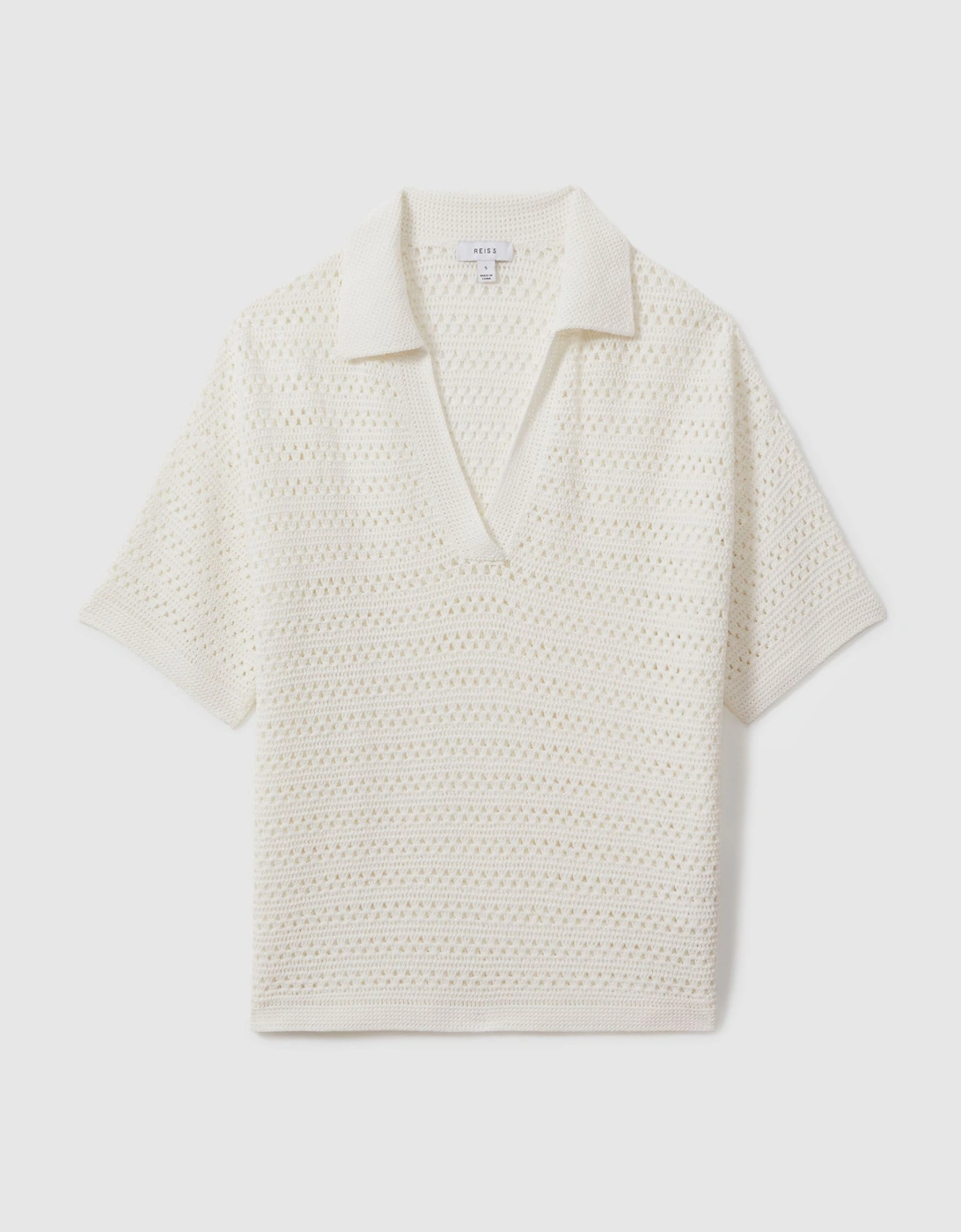 Knitted Open-Collar Polo Shirt, 2 of 1