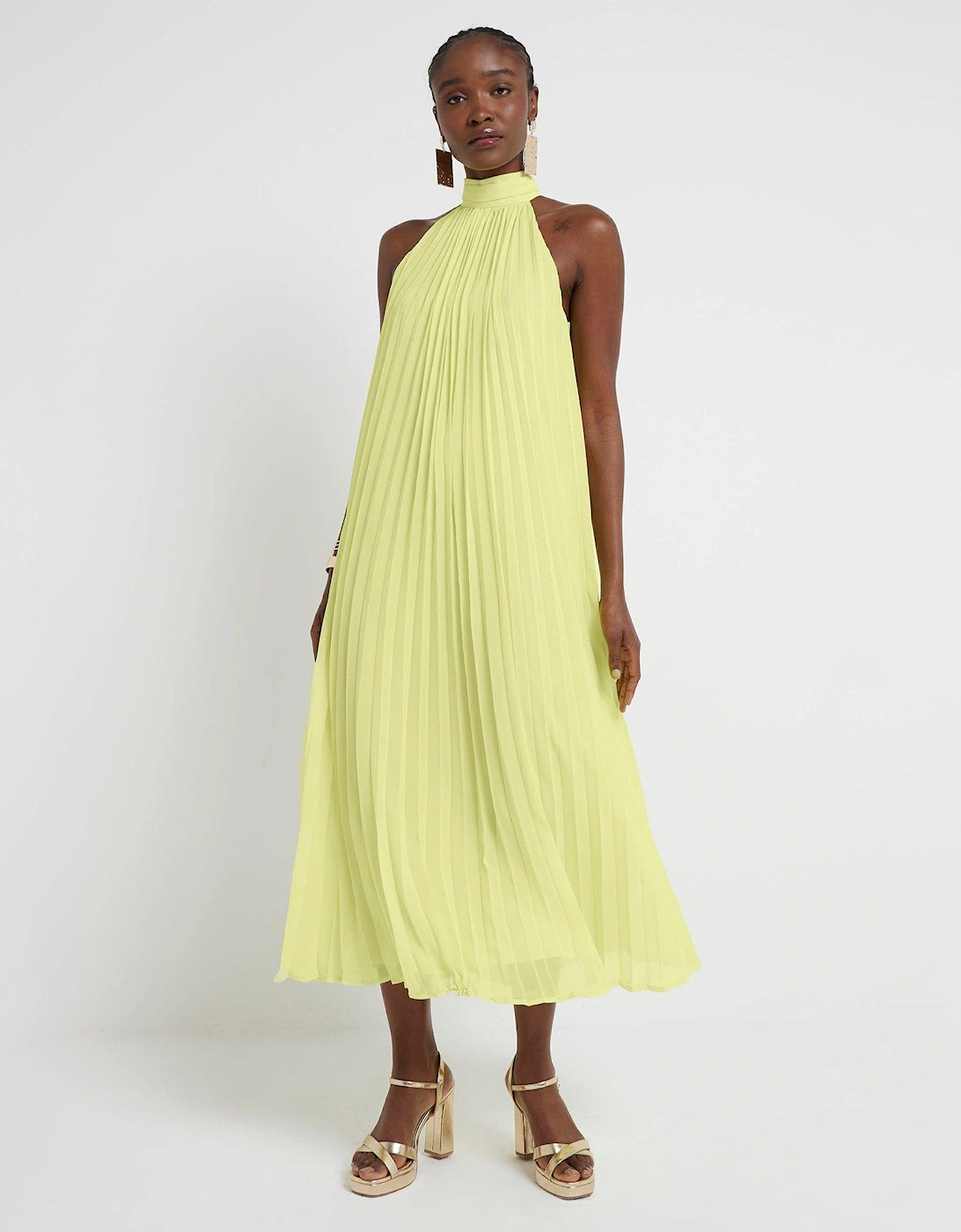 Pleated Maxi Dress - Yellow, 2 of 1