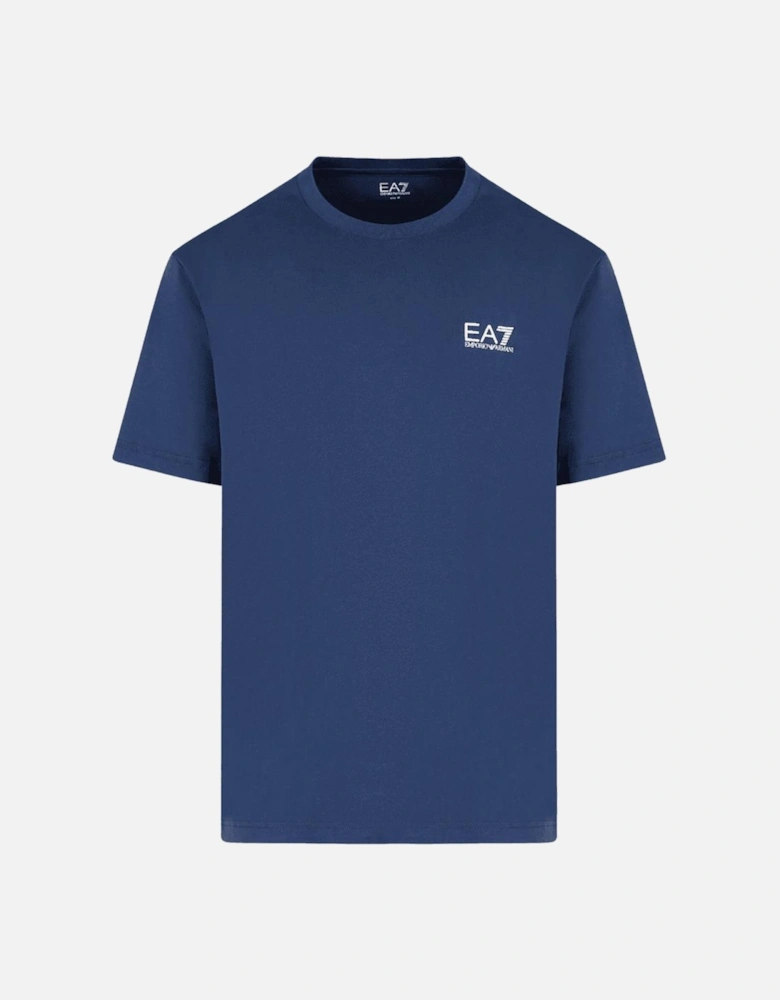 Cotton Basic Rear Logo Navy T-Shirt