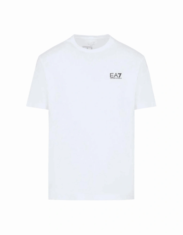 Cotton Basic Rear Logo White T-Shirt