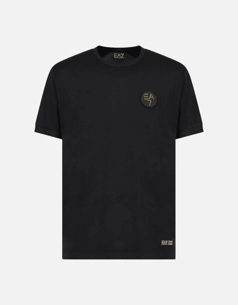 Gold Anniversary Logo Black Viscose T-Shirt