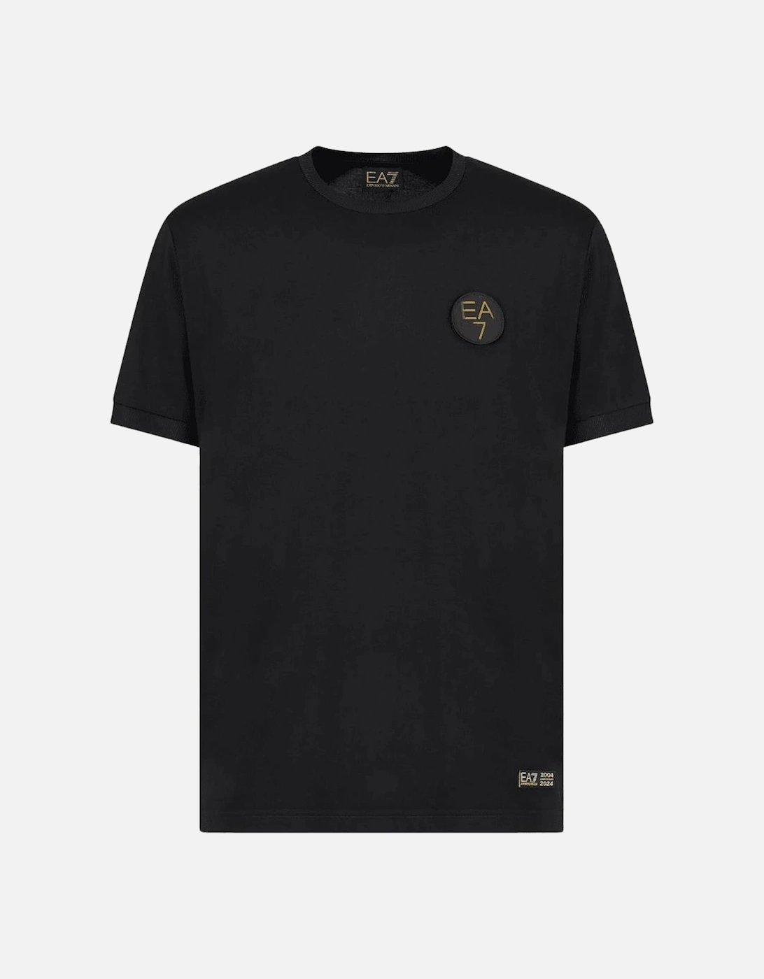 Gold Anniversary Logo Black Viscose T-Shirt, 4 of 3