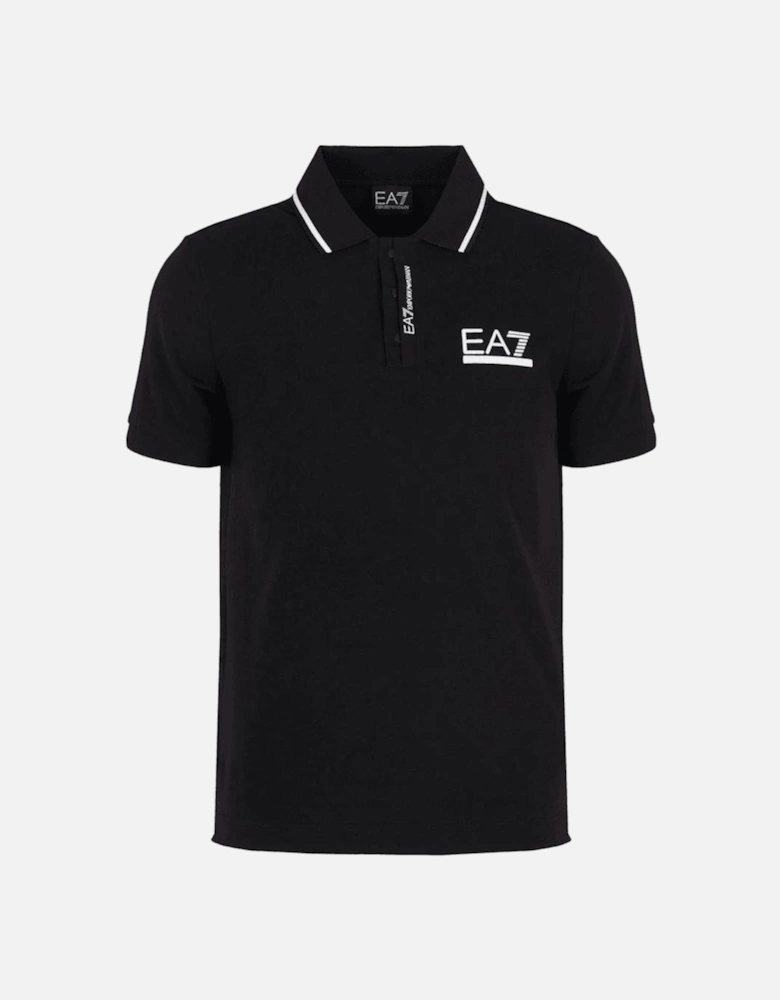 Cotton Short Sleeve Black Polo Shirt
