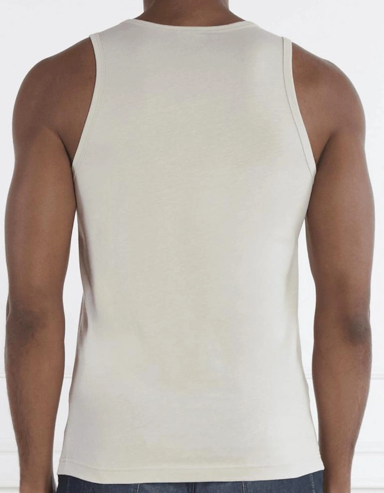 Cotton Centre Logo Beige Vest