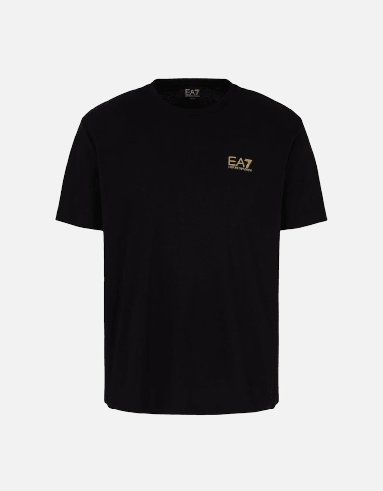 Cotton Basic Rear Logo Black/Gold T-Shirt