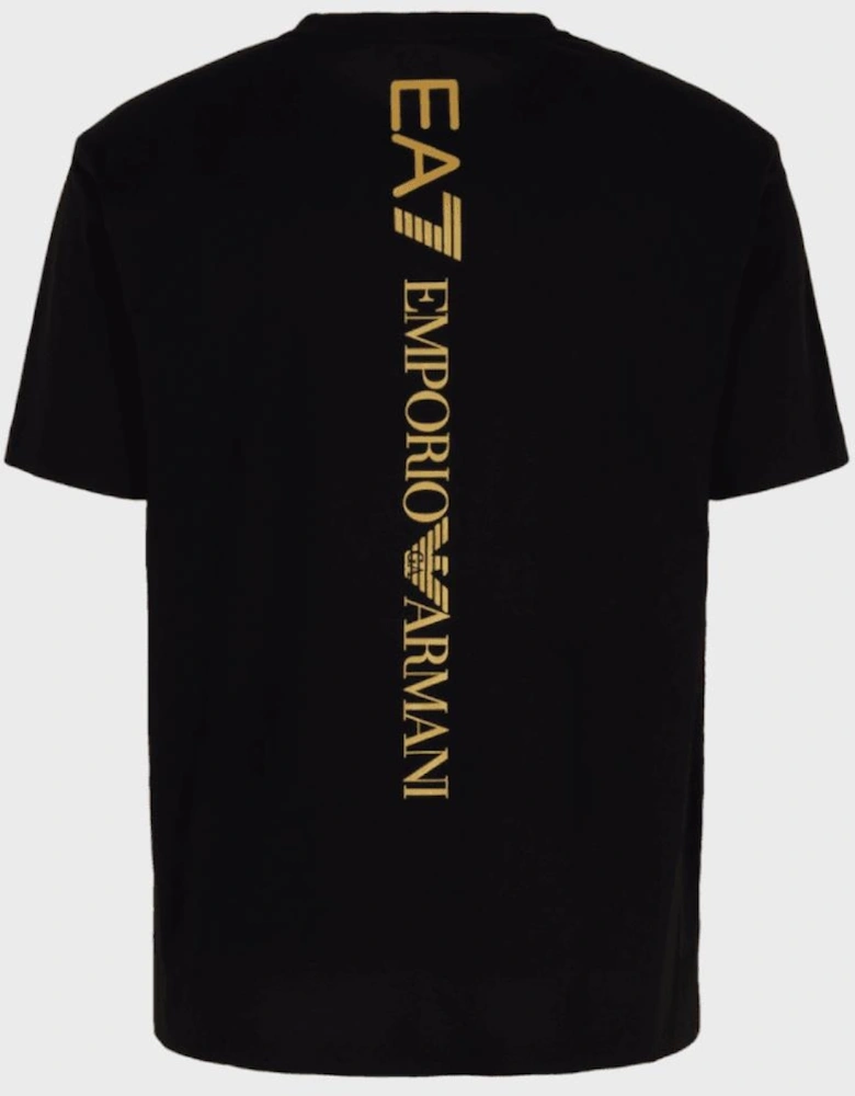 Cotton Basic Rear Logo Black/Gold T-Shirt