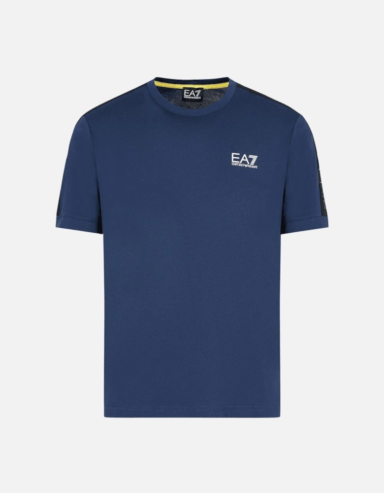 Cotton Tape Logo Navy T-Shirt