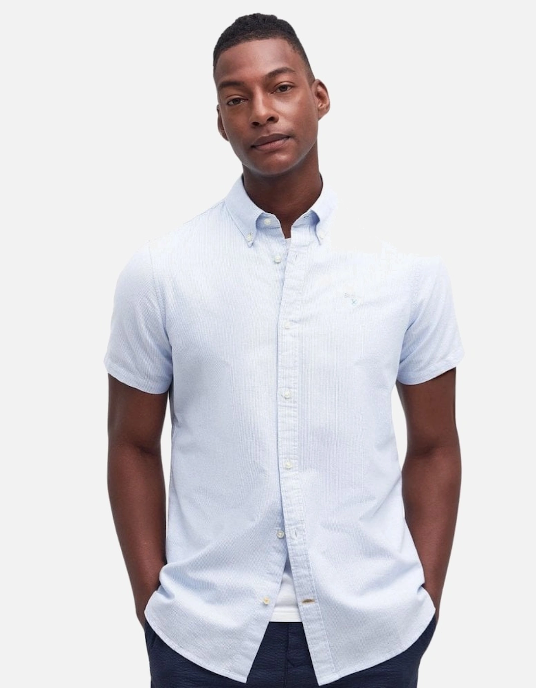 Striped Oxford Tailored Shirt - Sky Blue