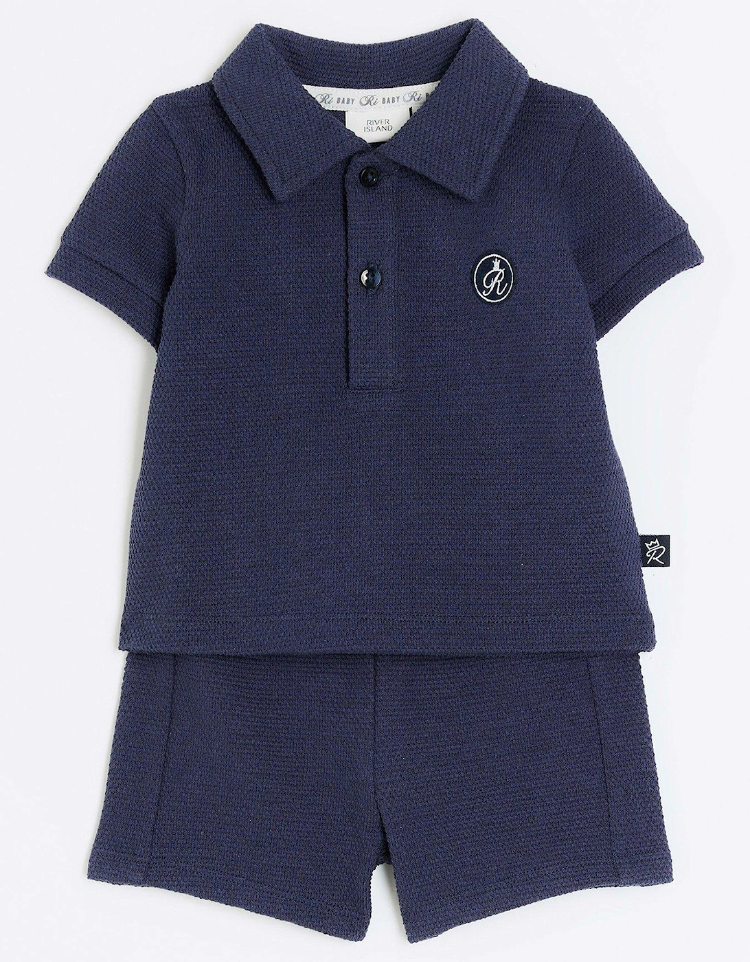 Baby Boys Polo Top And Shorts Set - Navy, 2 of 1
