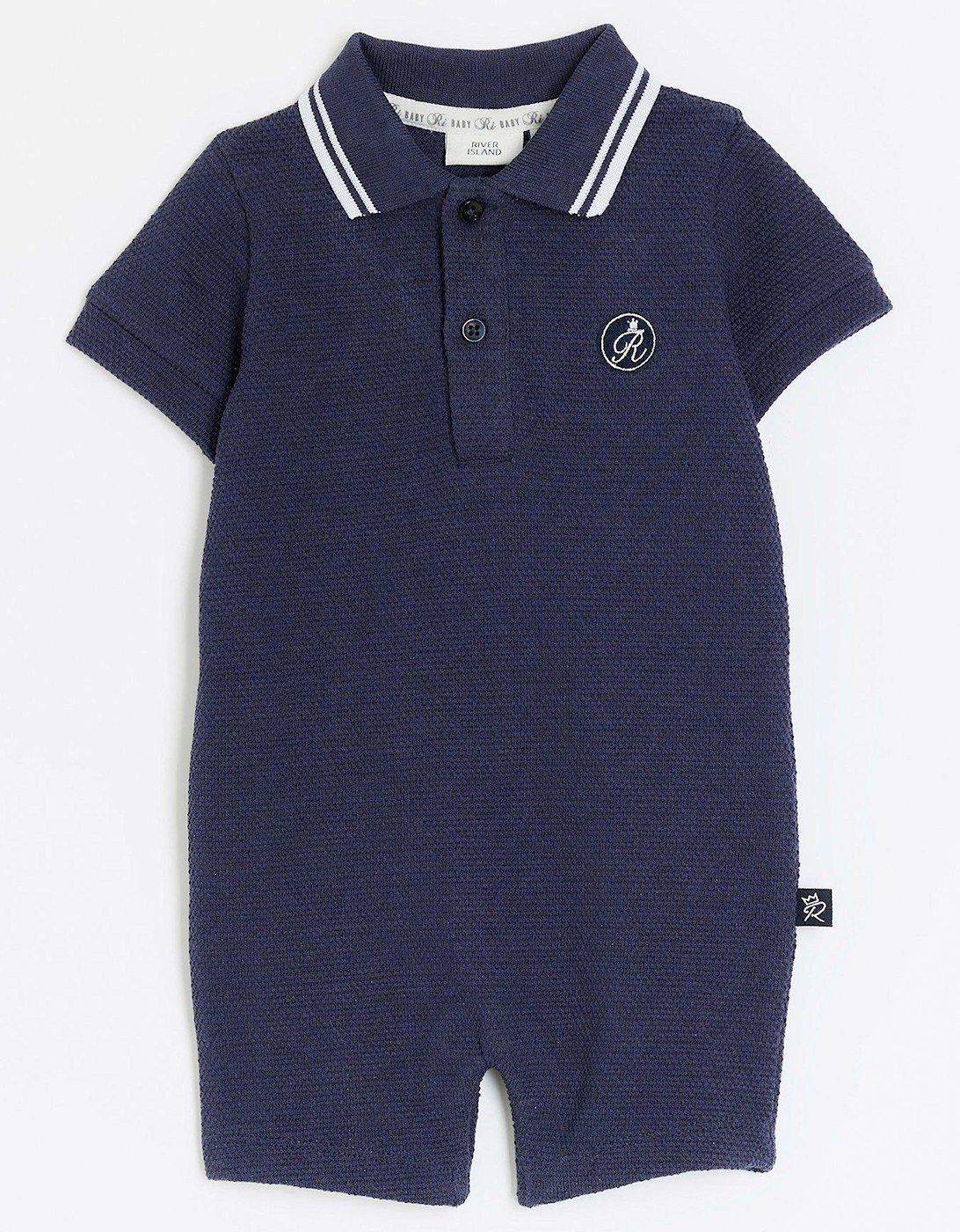 Baby Boys Polo All In One - Navy, 5 of 4
