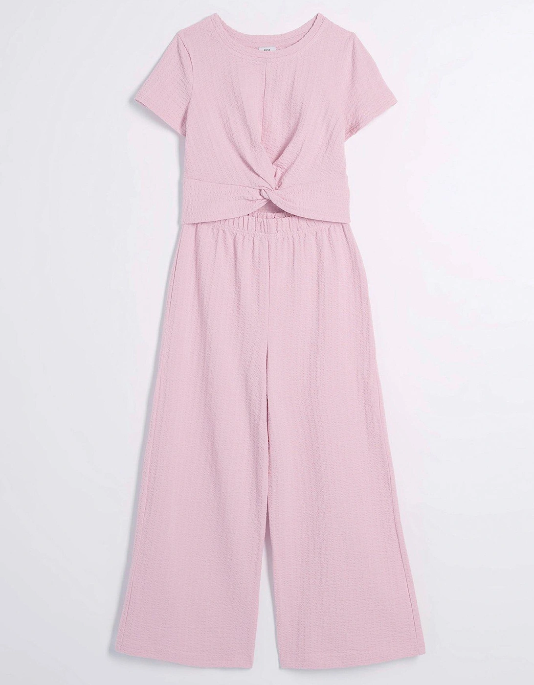 Girls Knot Top And Trousers Set - Pink, 2 of 1