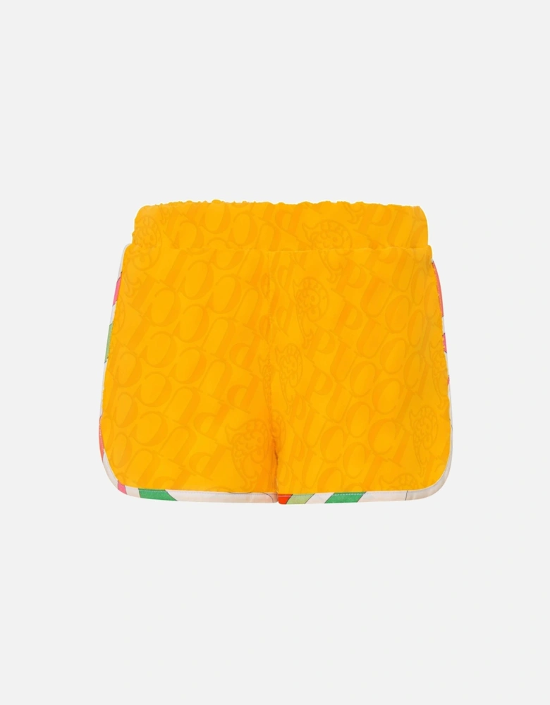 Girls Yellow Towelling Short