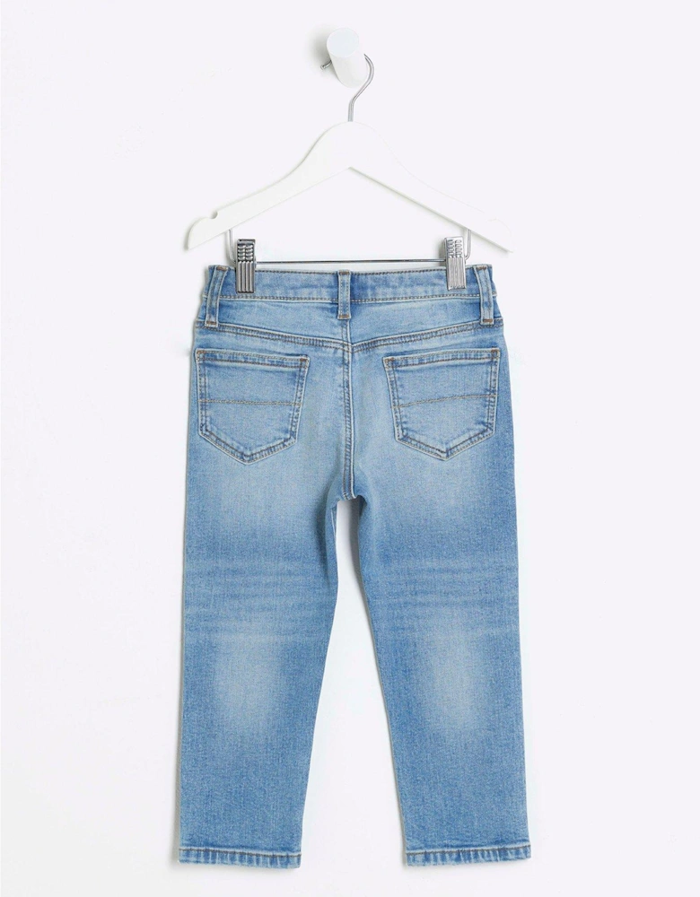 Baby Mini Boys Ripped Slim Fit Jeans - Blue