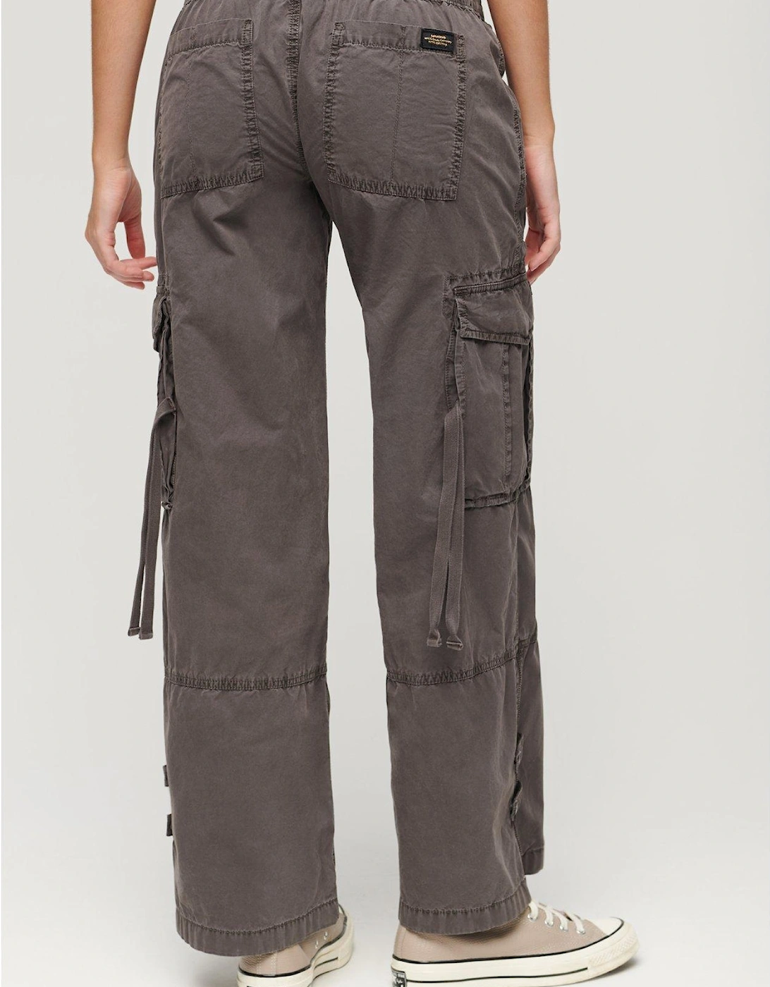 Vintage Low Rise Elastic Cargo Pants - Brown