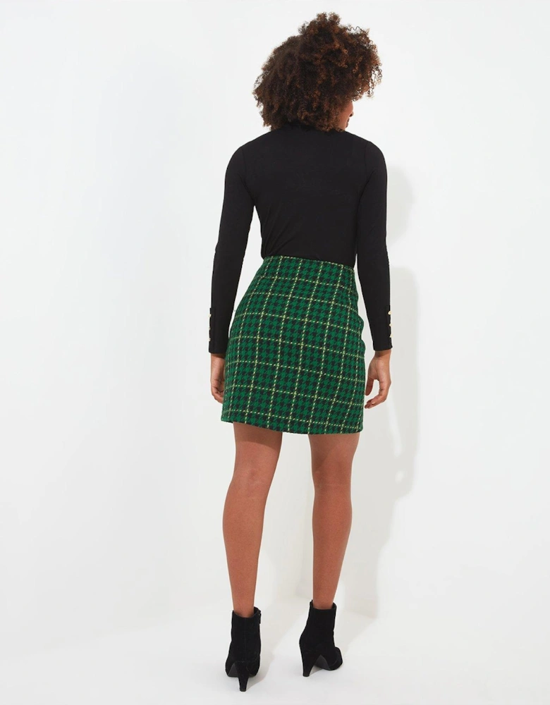 Beautifully Bold Check Skirt - Green
