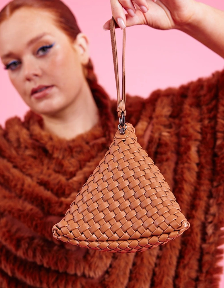 Hand Knitted Eco Leather Pyramid Bag