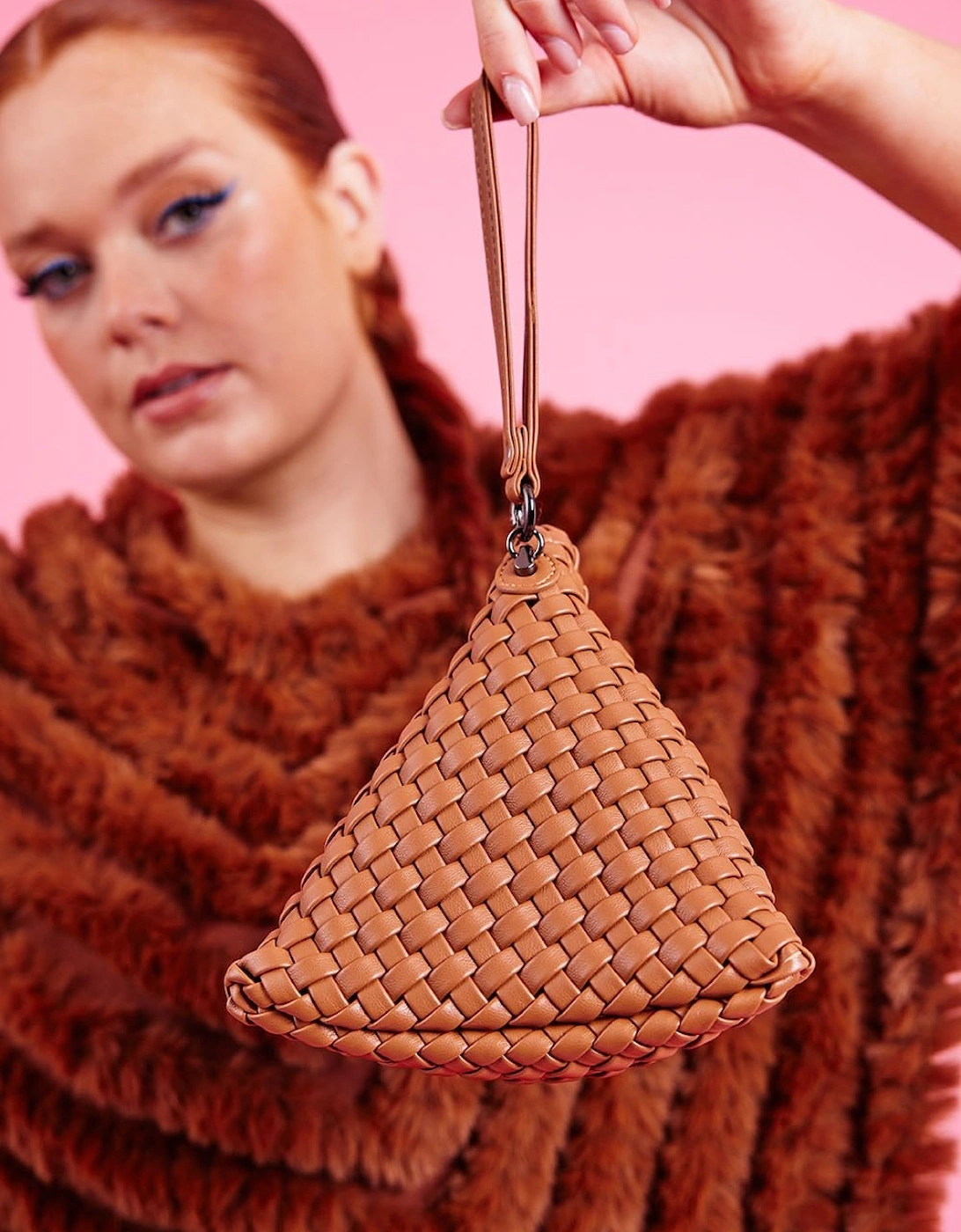 Hand Knitted Eco Leather Pyramid Bag, 2 of 1