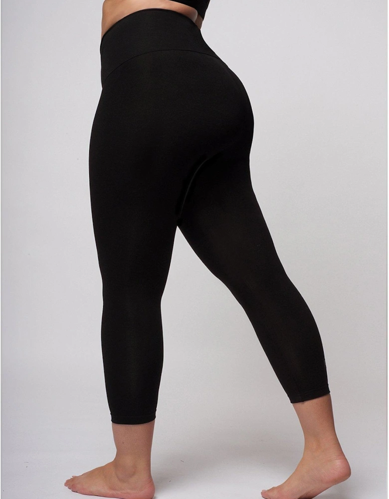 Extra Strong Compression Curve Cropped Leggings With Tummy Control - Black
