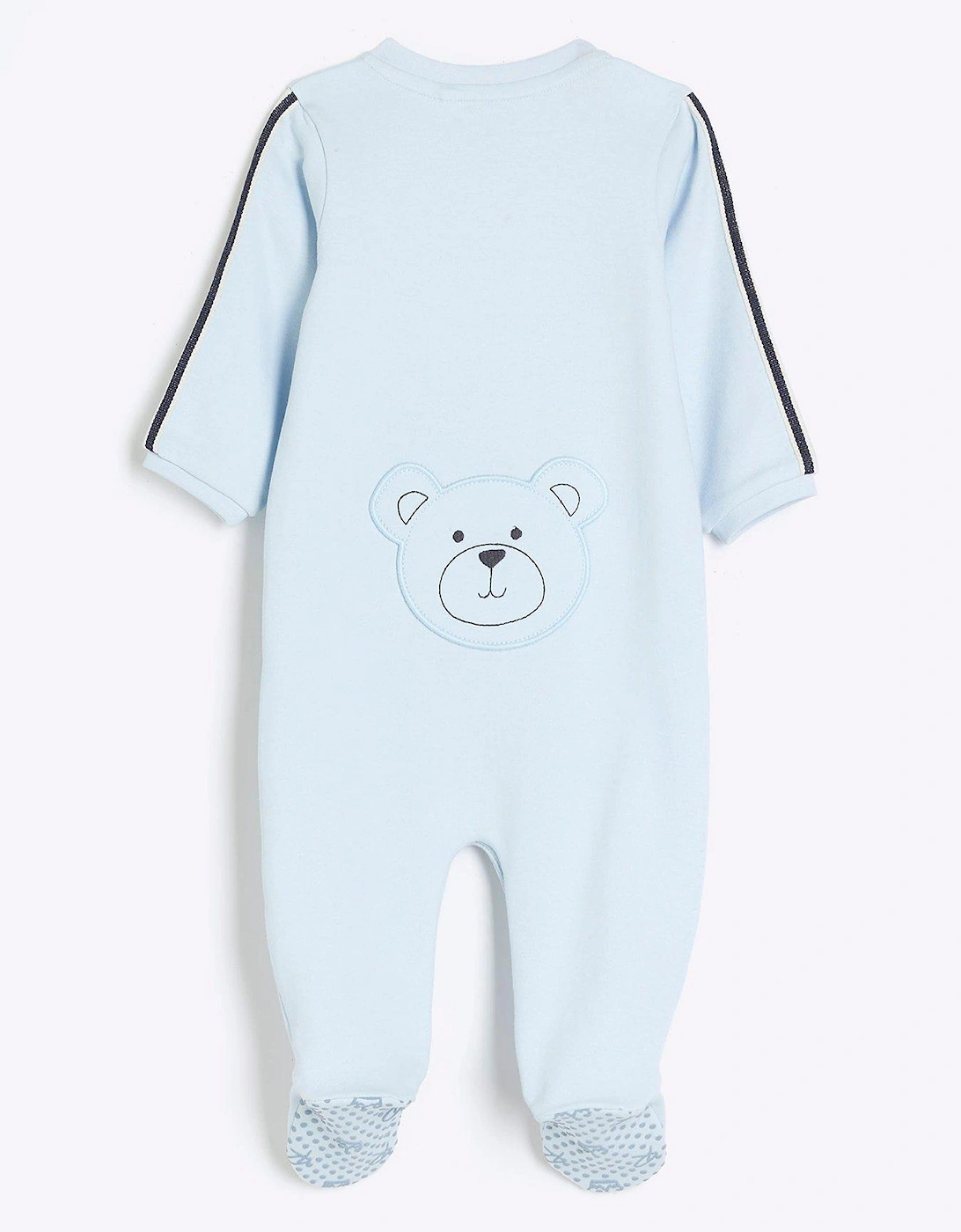 Baby Baby Boys Embroidered Bear All In One - Blue