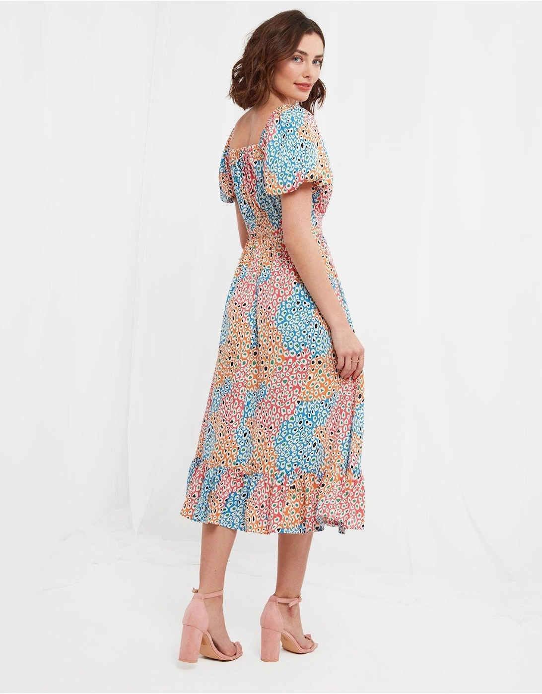 Lilly Leopard Midi Print Dress - Multi