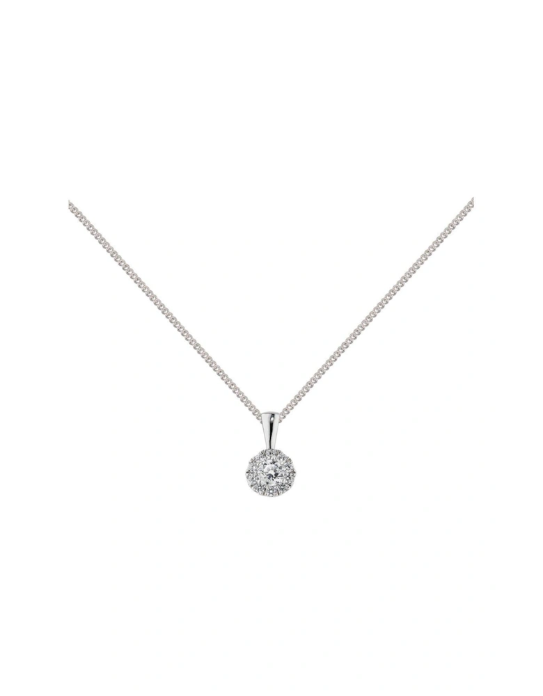 9ct White Gold 0.25 Diamond Pendant Necklace
