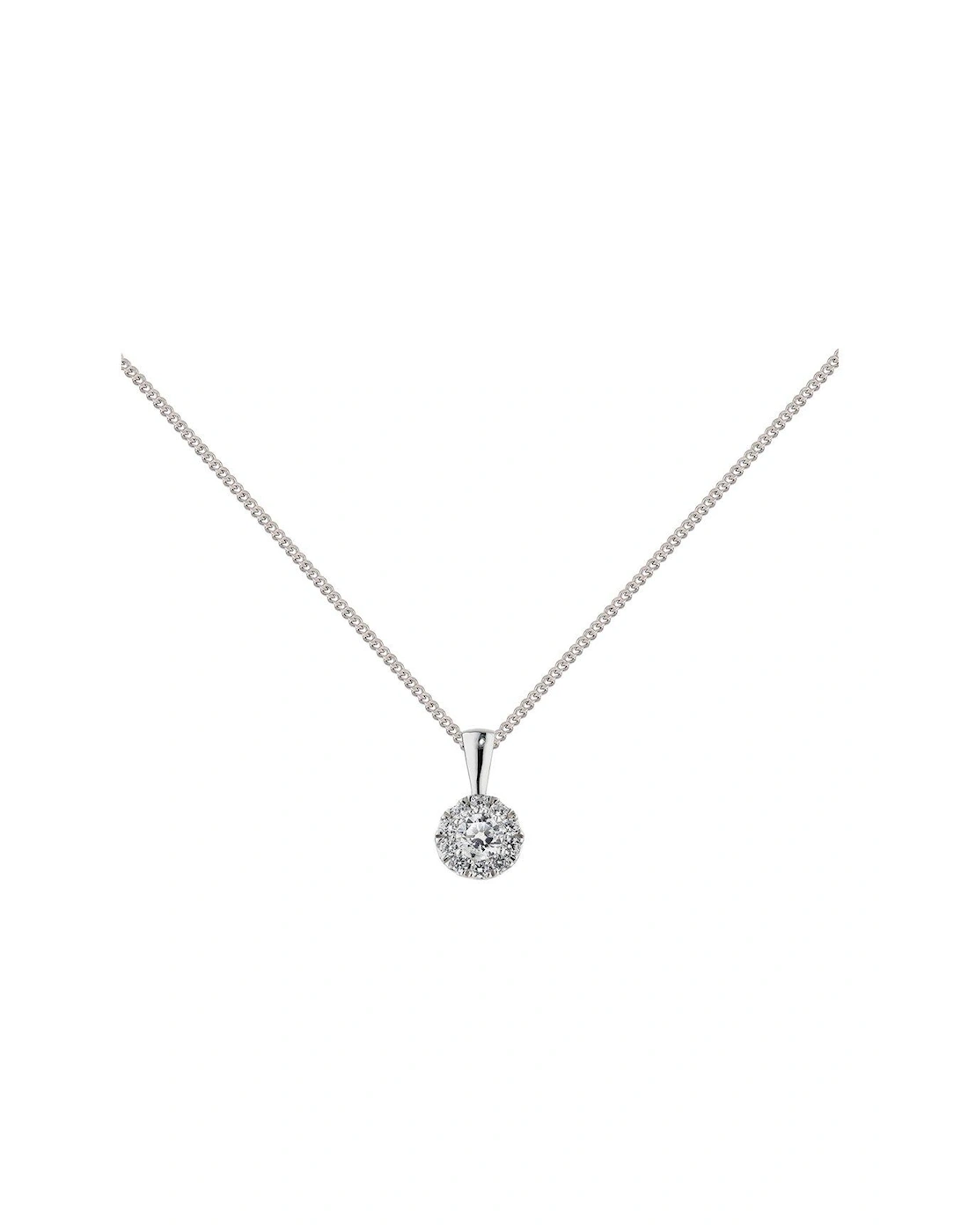 9ct White Gold 0.25 Diamond Pendant Necklace, 3 of 2