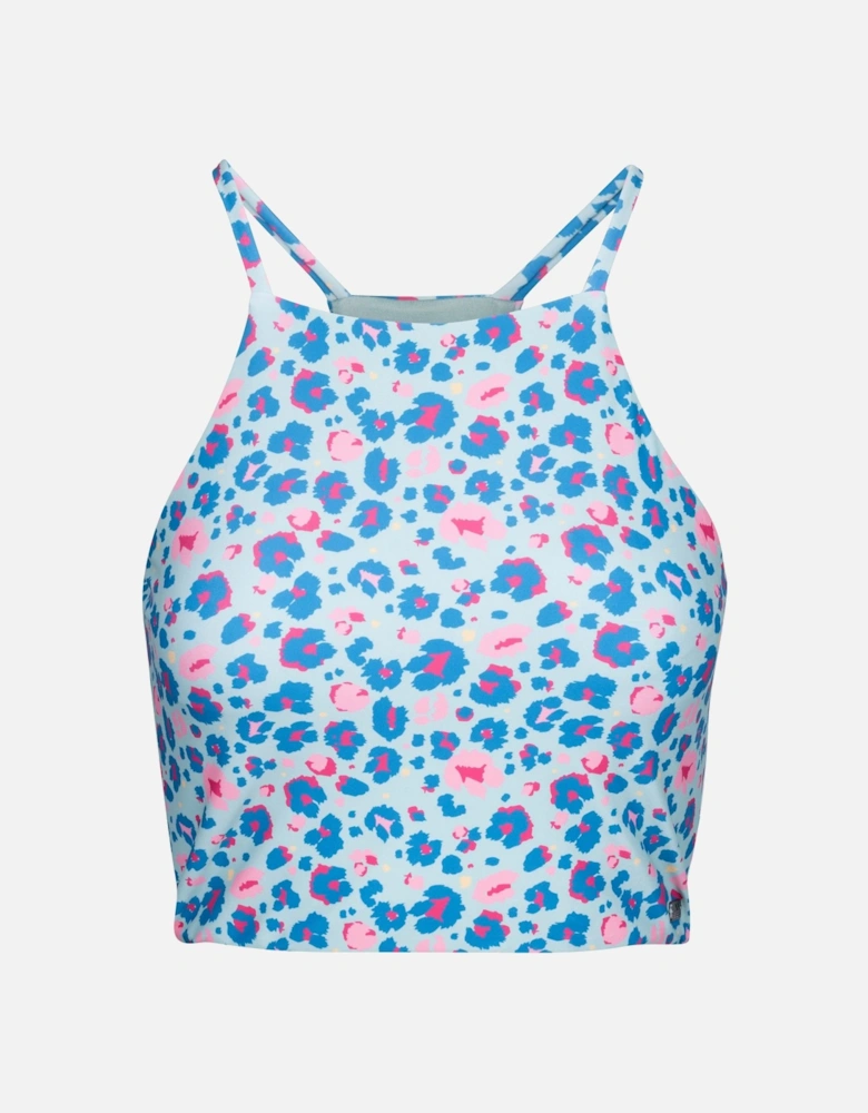 Womens/Ladies Harlow Leopard Print Swim Top