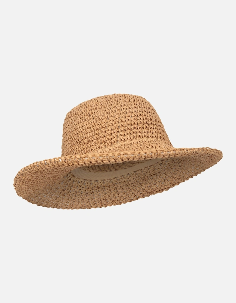 Womens/Ladies Straw Packable Sun Hat