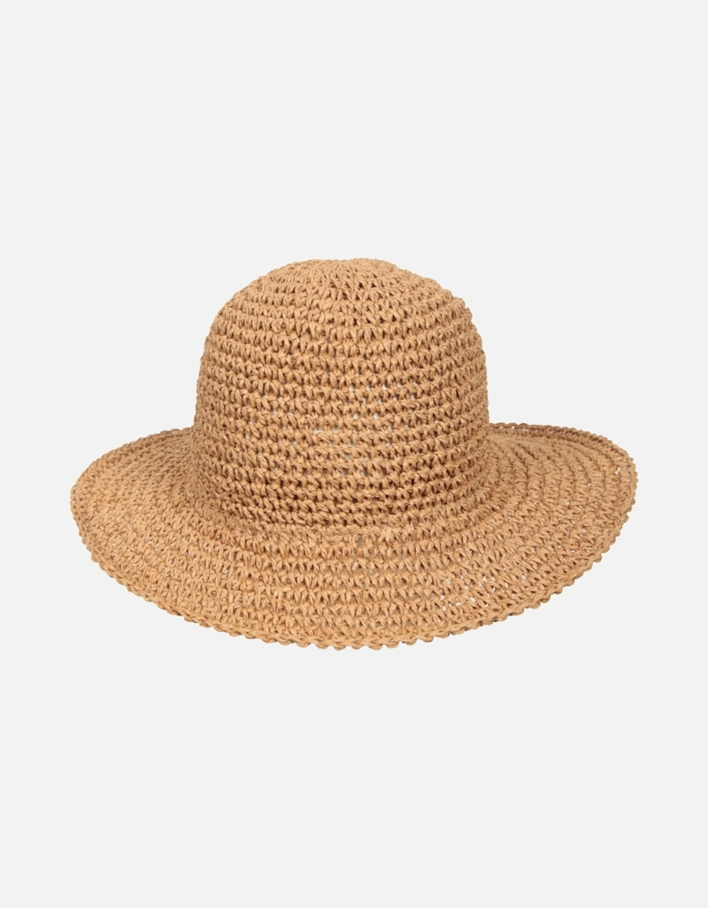 Womens/Ladies Straw Packable Sun Hat